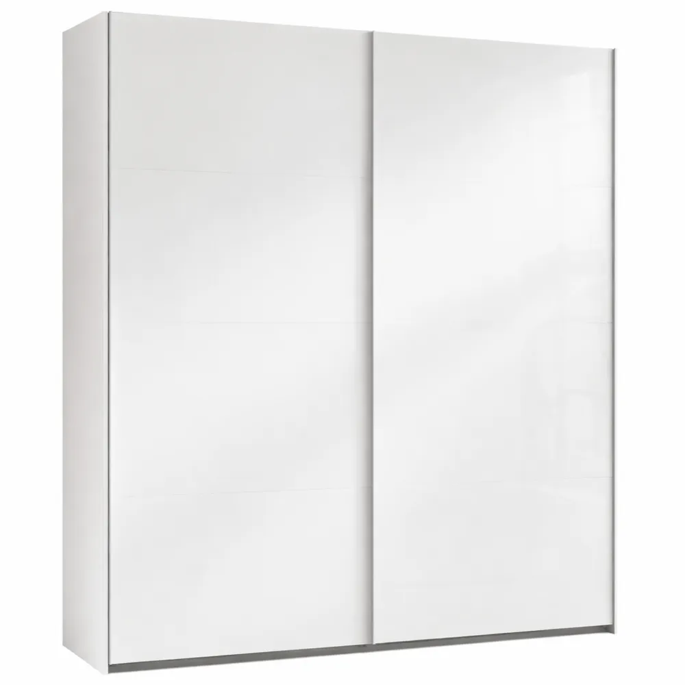 Armadio a 2 Ante Scorrevoli per Camera da Letto, 200x223x67 cm, Bianco Laccato