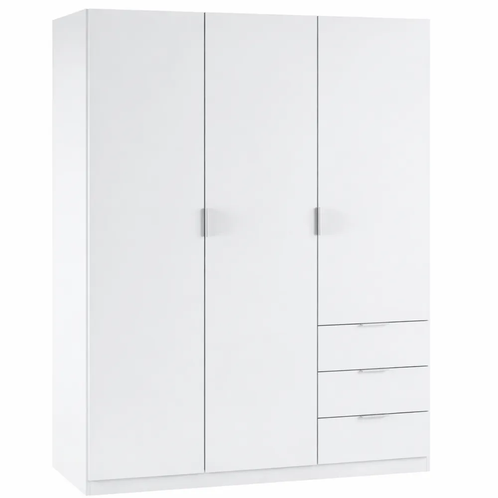 Guardaroba Salvaspazio con Ante e Cassetti, Design Moderno con Barra Appendiabiti