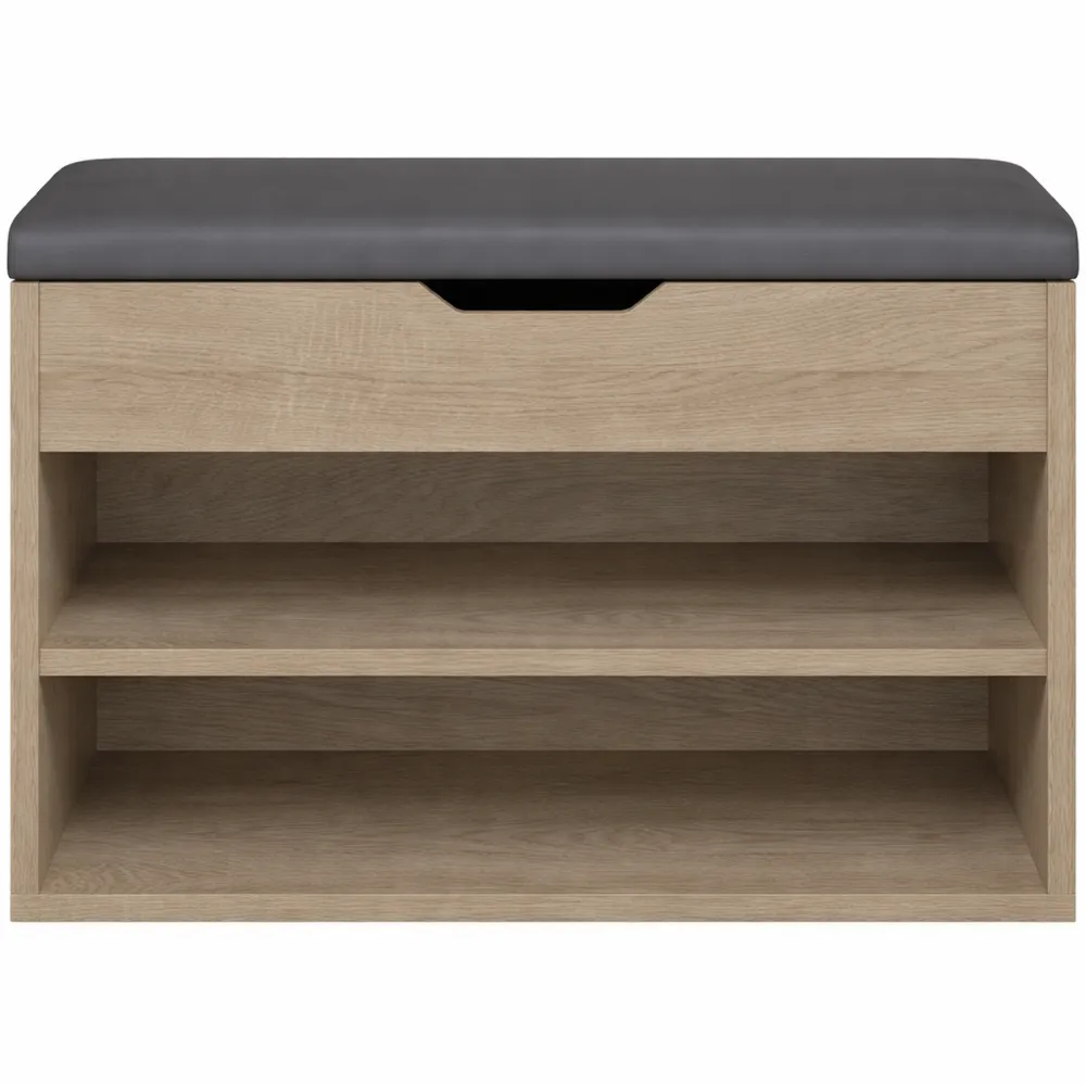 Mobile salvaspazio con panca imbottita e ripiani aperti