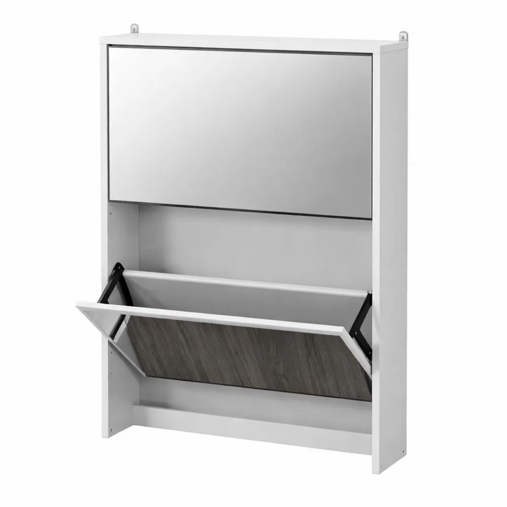 Scarpiera Salvaspazio a 2 Ante a Specchio