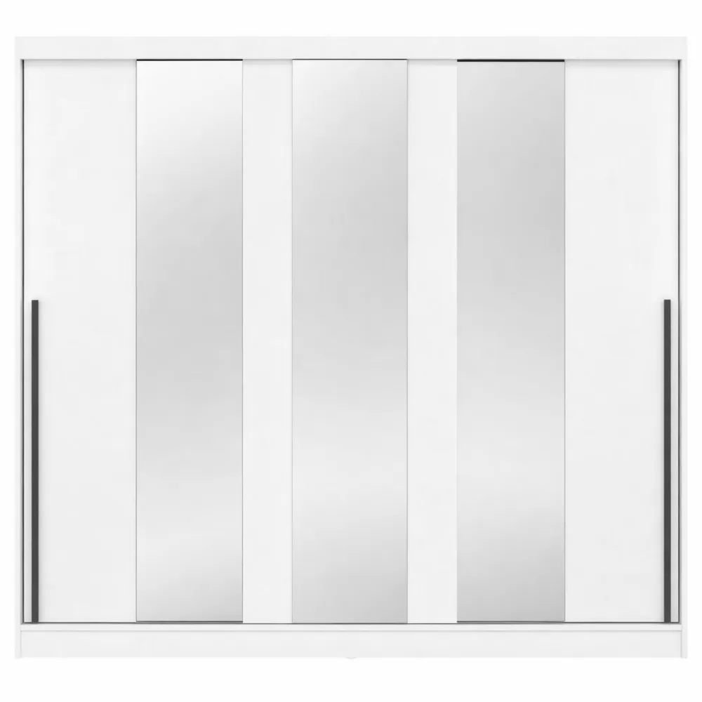 Armadio scorrevole a 3 ante con specchi e ripiani per camera da letto