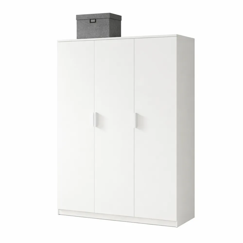 Guardaroba Camera da Letto con Ante e Asta Appendini, 4 Scomparti, Bianco 176x120x52 cm