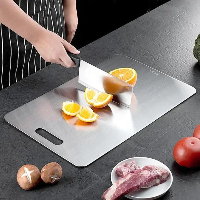 🏆Flash Sale⚡ 50K+ SOLD! Almost Gone-💥🎉🔥Stainless Steel Double Sided Chopping Board,Best Gifts