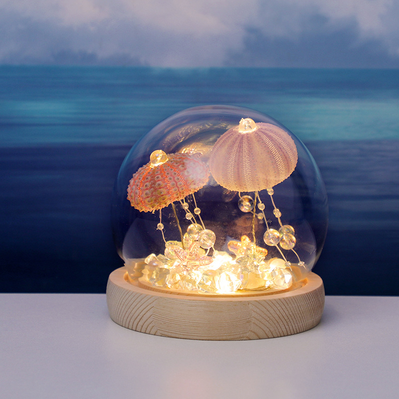 Creative DIY Seashell Mushroom Night Light – Glowing Birthday Gift for Friends, Bedroom Desktop Ornament