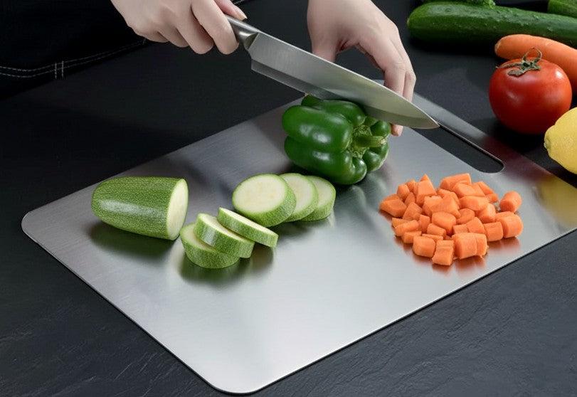 🏆Flash Sale⚡ 50K+ SOLD! Almost Gone-💥🎉🔥Stainless Steel Double Sided Chopping Board,Best Gifts