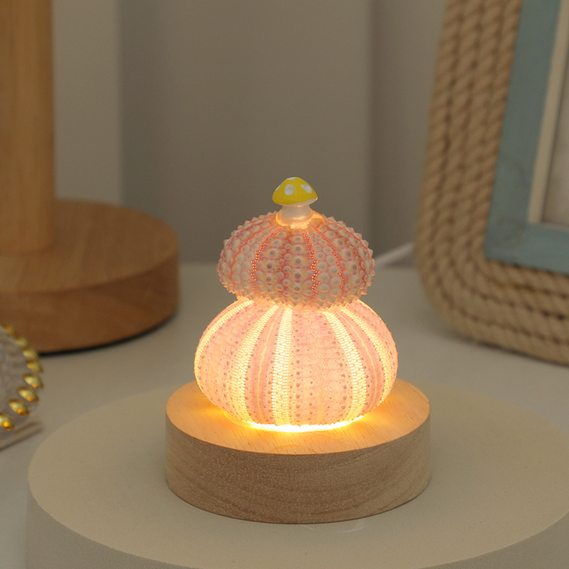 Creative DIY Seashell Mushroom Night Light – Glowing Birthday Gift for Friends, Bedroom Desktop Ornament