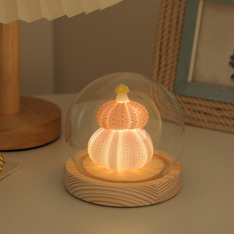 Creative DIY Seashell Mushroom Night Light – Glowing Birthday Gift for Friends, Bedroom Desktop Ornament