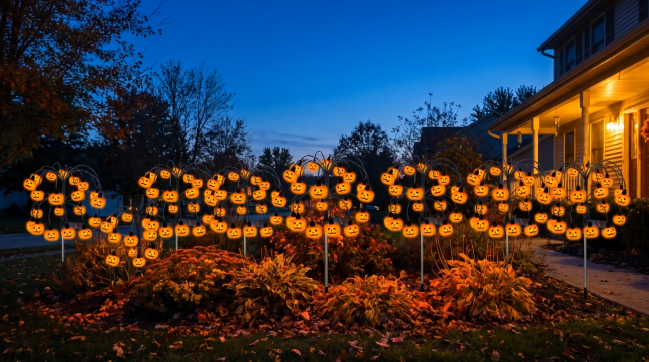 Pumpkin Solar Stake Lights -Halloween Outdoor Yard Decor