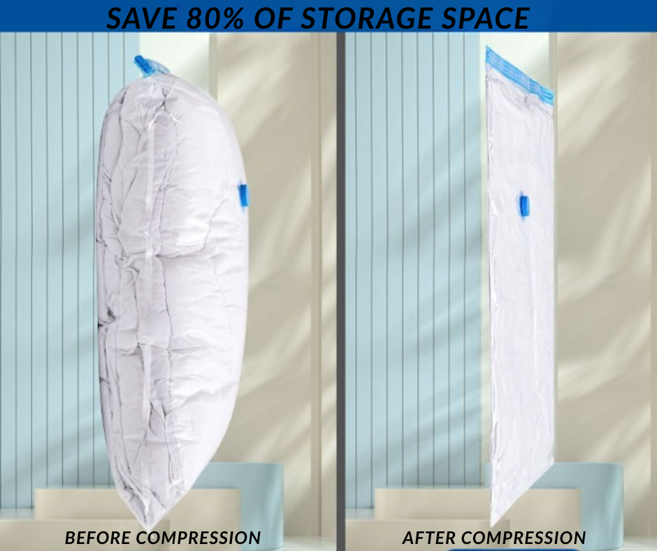 10pcs Vacuum Compression Storage Case Set With Manual Pump-Thickened Transparent Vacuum Compression Storage Bags for Clothes and Quilts – Ideal for Travel and Storing Down Jackets