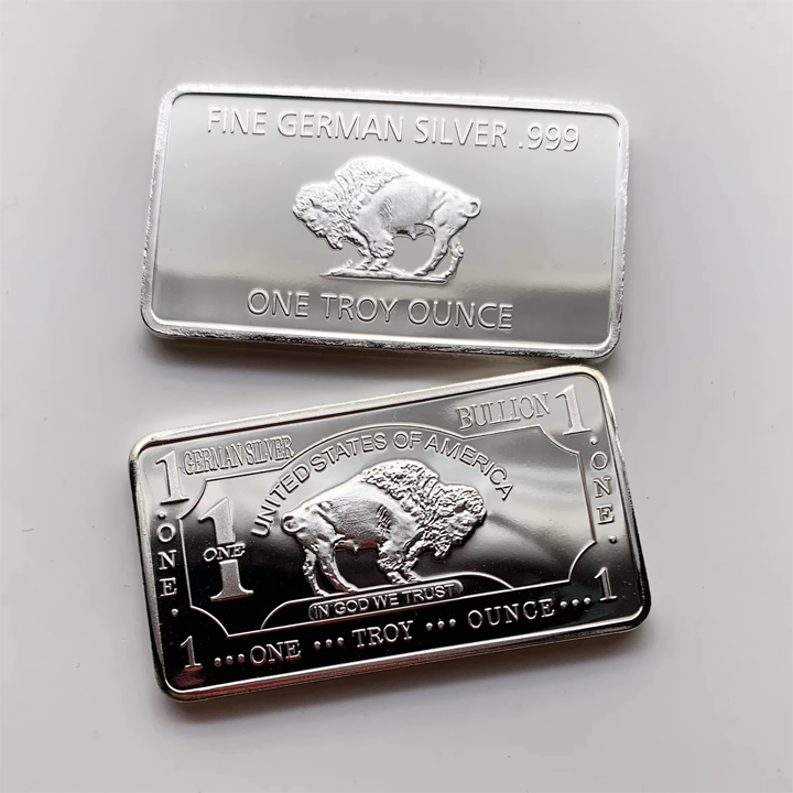 🔥 Final Hours! Only $16.98 - Buffalo Commemorative Silver Bar - 1 oz One Troy Ounce .999 Fine German Silver Bar