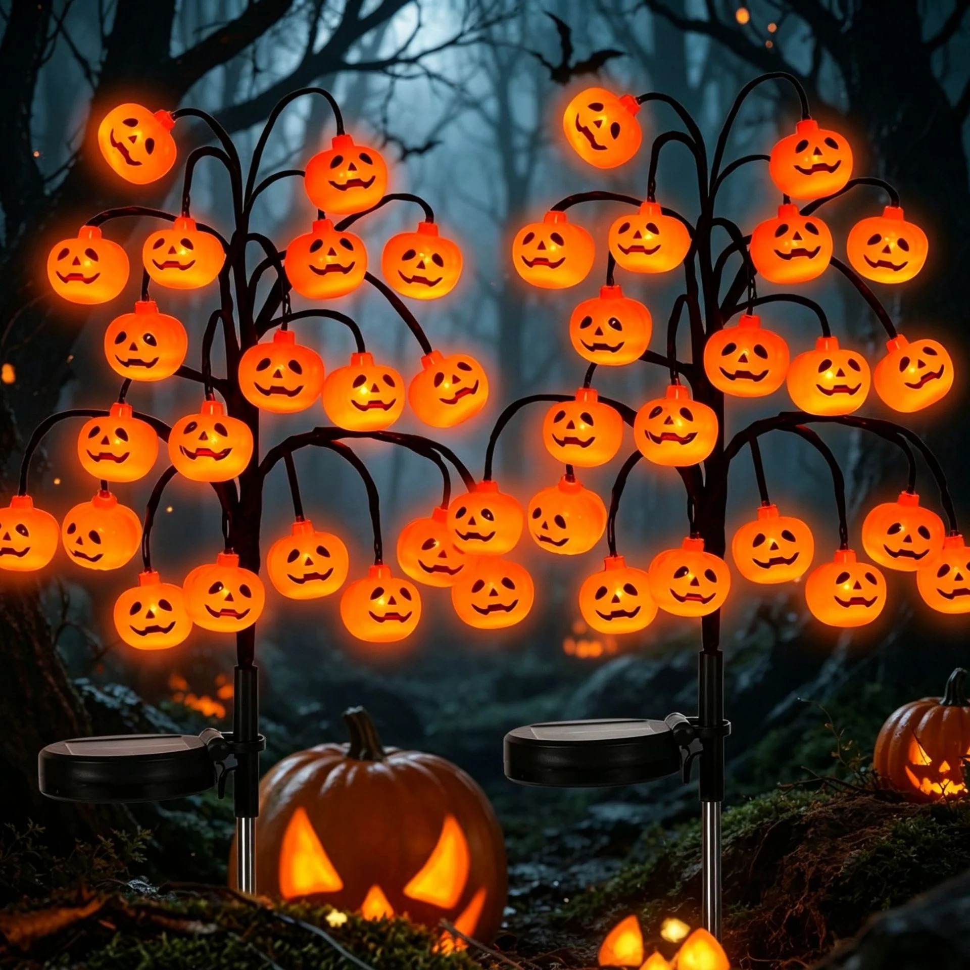 Pumpkin Solar Stake Lights -Halloween Outdoor Yard Decor