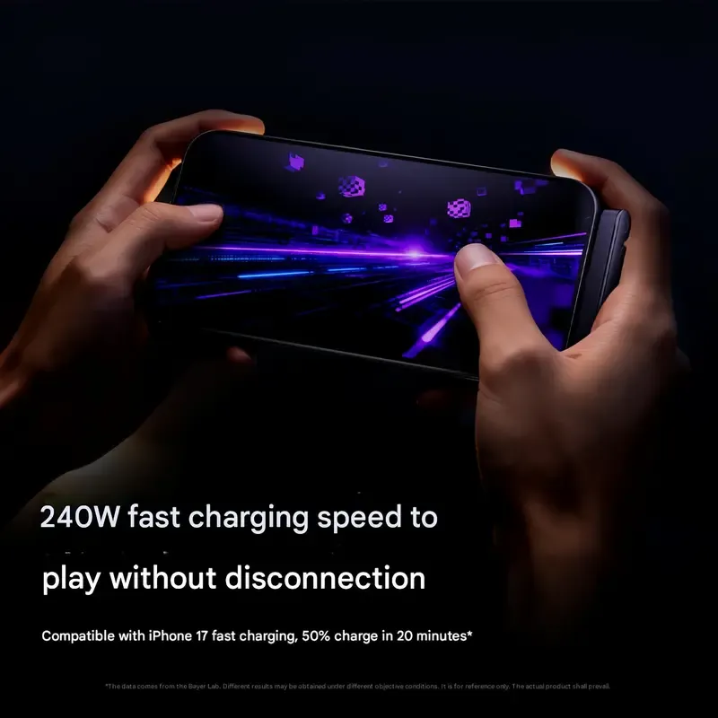 📱240W Braided Fast Charge Cable With Built-in Phone Stand