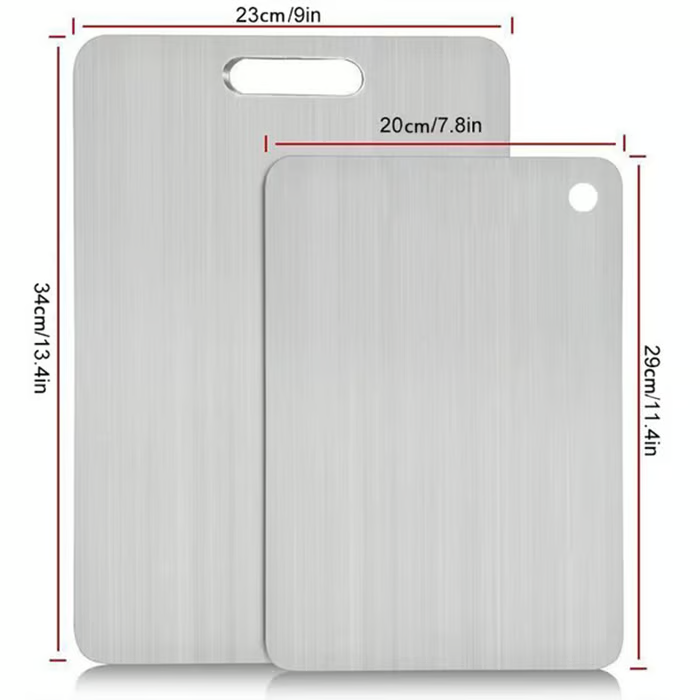 🏆Flash Sale⚡ 50K+ SOLD! Almost Gone-💥🎉🔥Stainless Steel Double Sided Chopping Board,Best Gifts