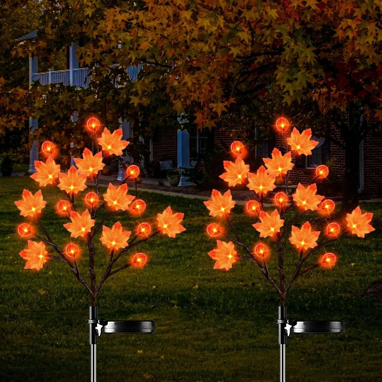 Pumpkin Solar Stake Lights -Halloween Outdoor Yard Decor