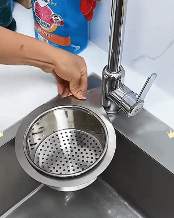 🎁JS-Swan stainless steel drain basket for kitchen sink