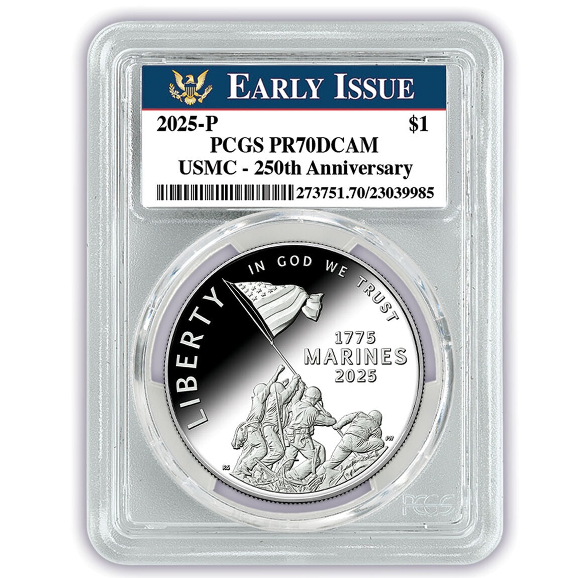 U.S. Marine Corps 250th Anniversary Proof Coin-Brilliant Uncirculated