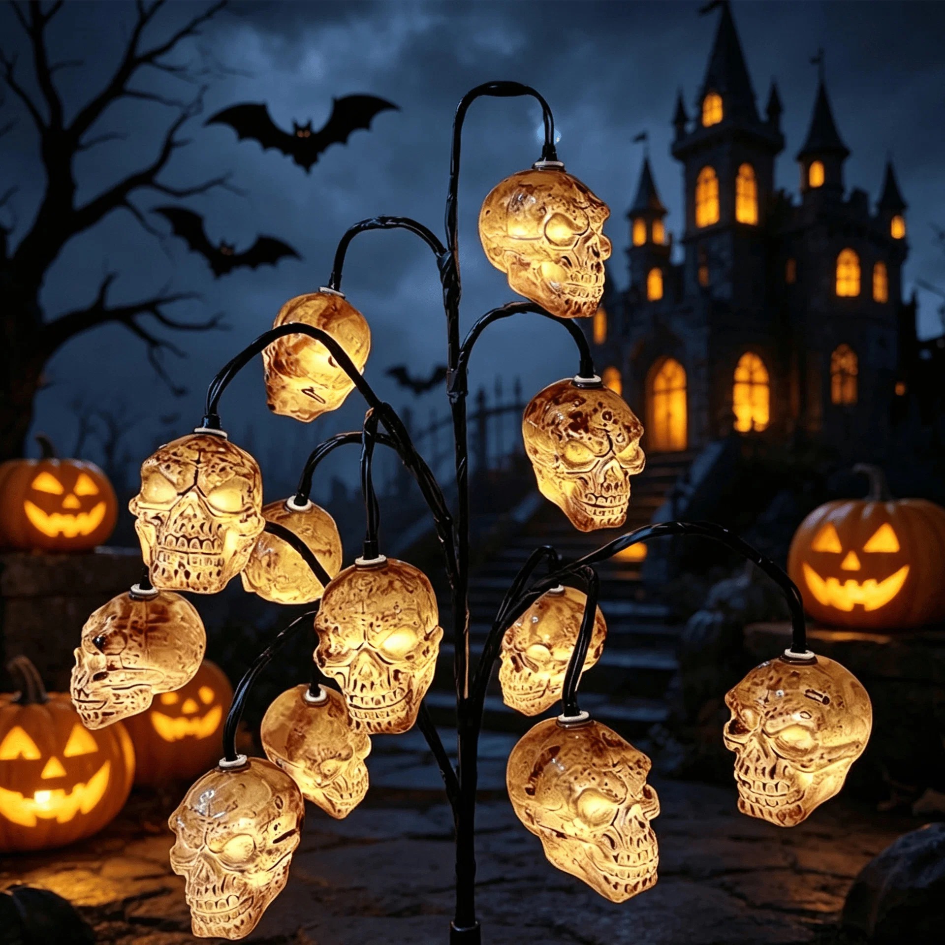 Pumpkin Solar Stake Lights -Halloween Outdoor Yard Decor