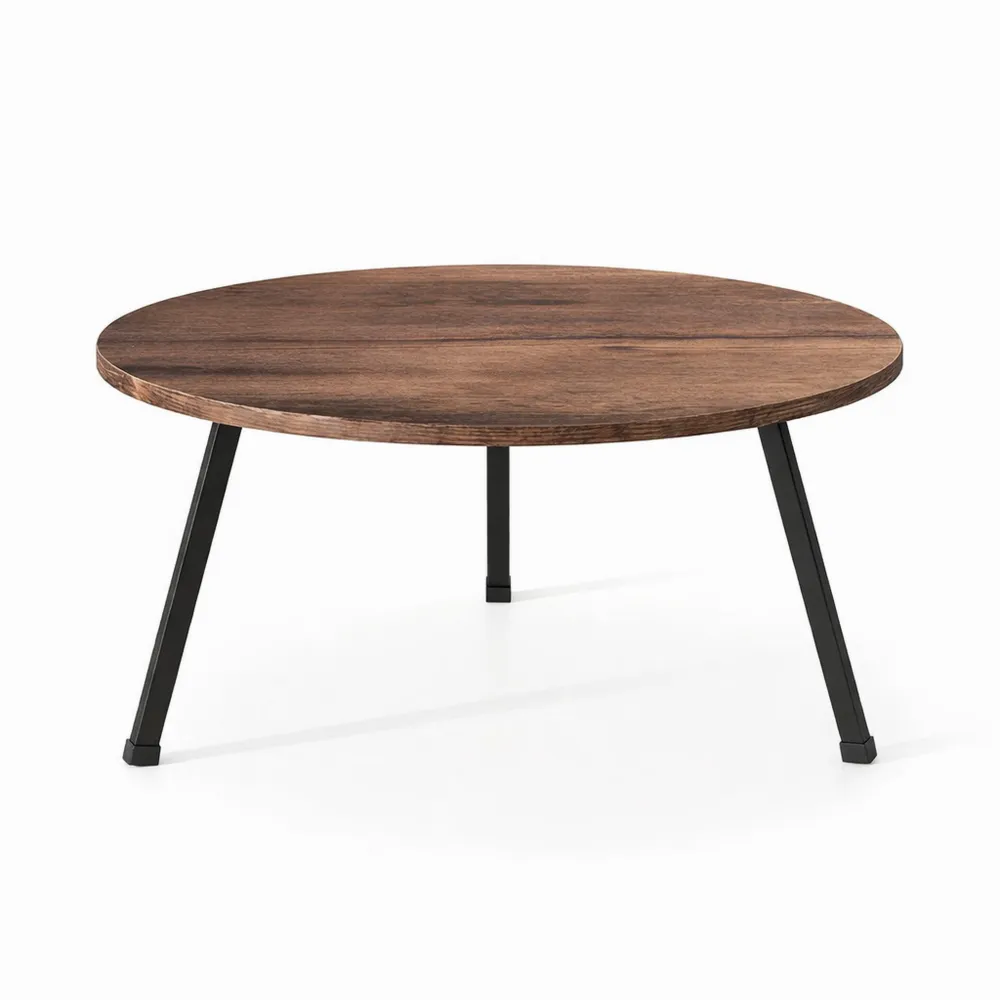 Table Basse Ronde Pliable en Bois pour Petit Espace