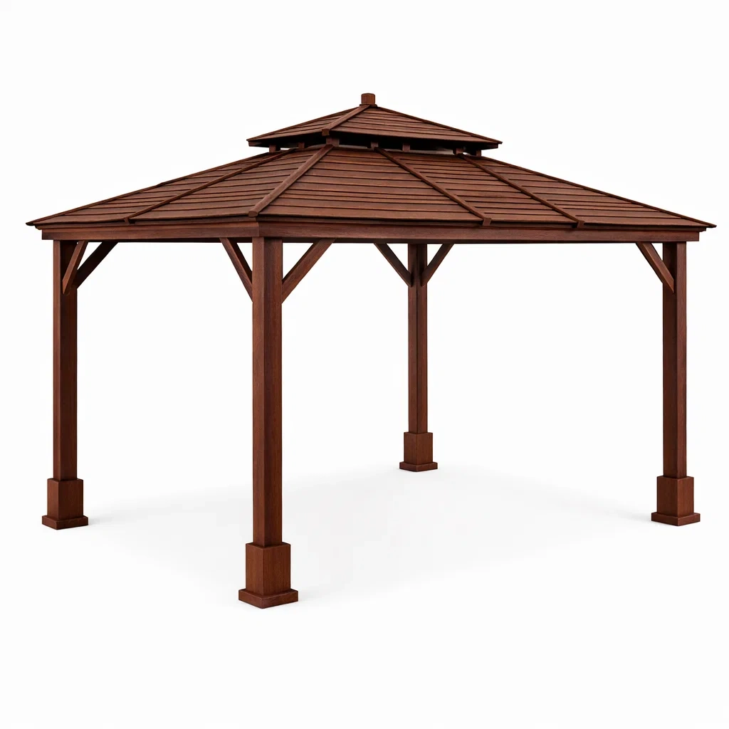 Holz Gartenpavillon Braun-DWELLMODERNO