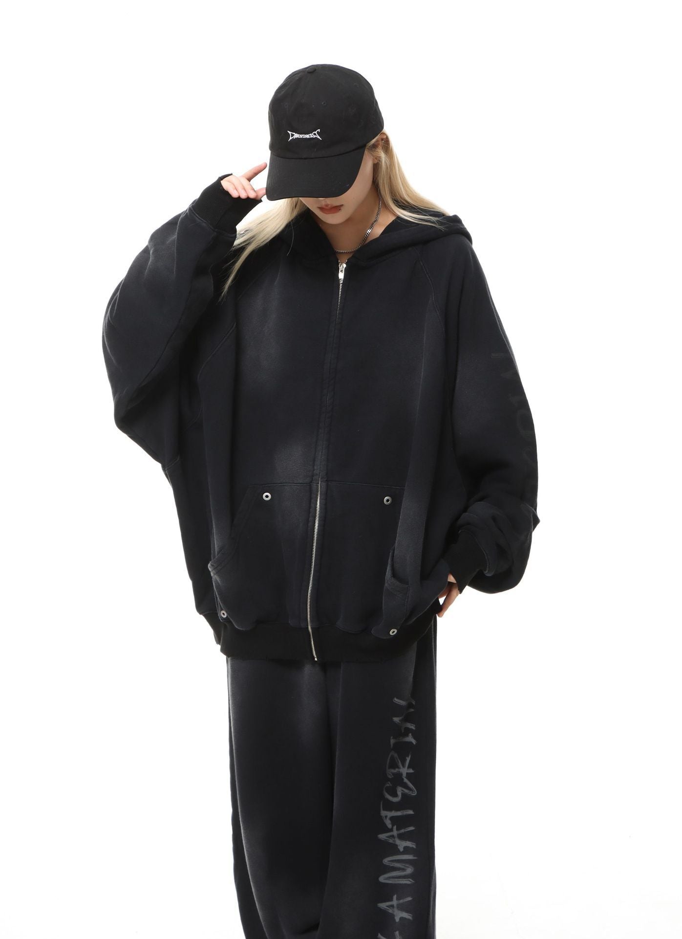 ※特別SALE価格【セットアップ／Unisex／送料無料】ダメージドルマンジップセットアップ mry001585