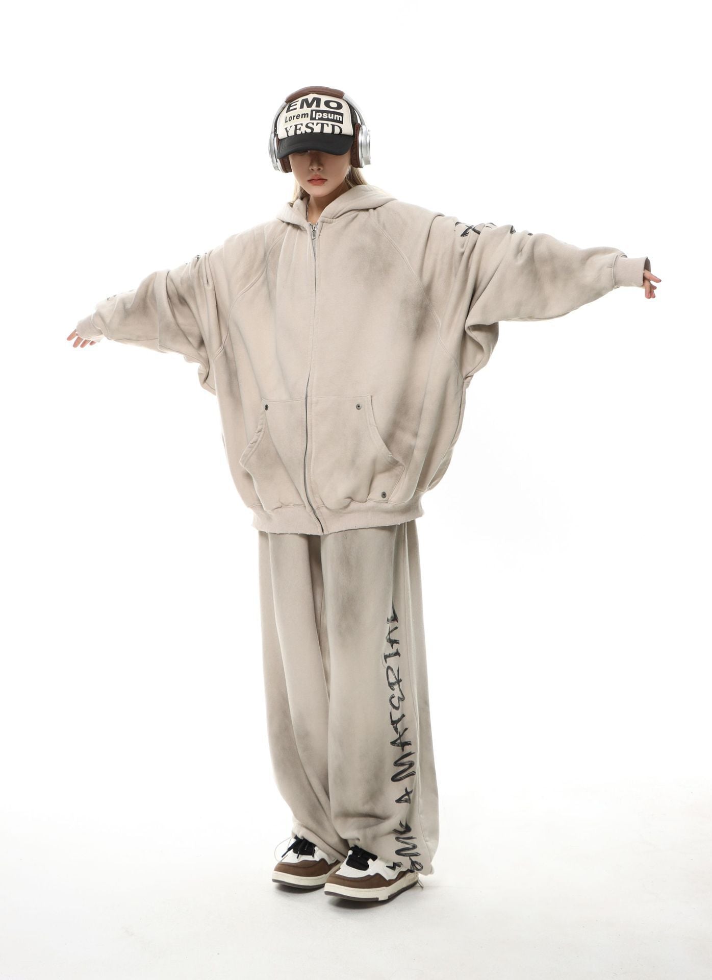 ※特別SALE価格【セットアップ／Unisex／送料無料】ダメージドルマンジップセットアップ mry001585