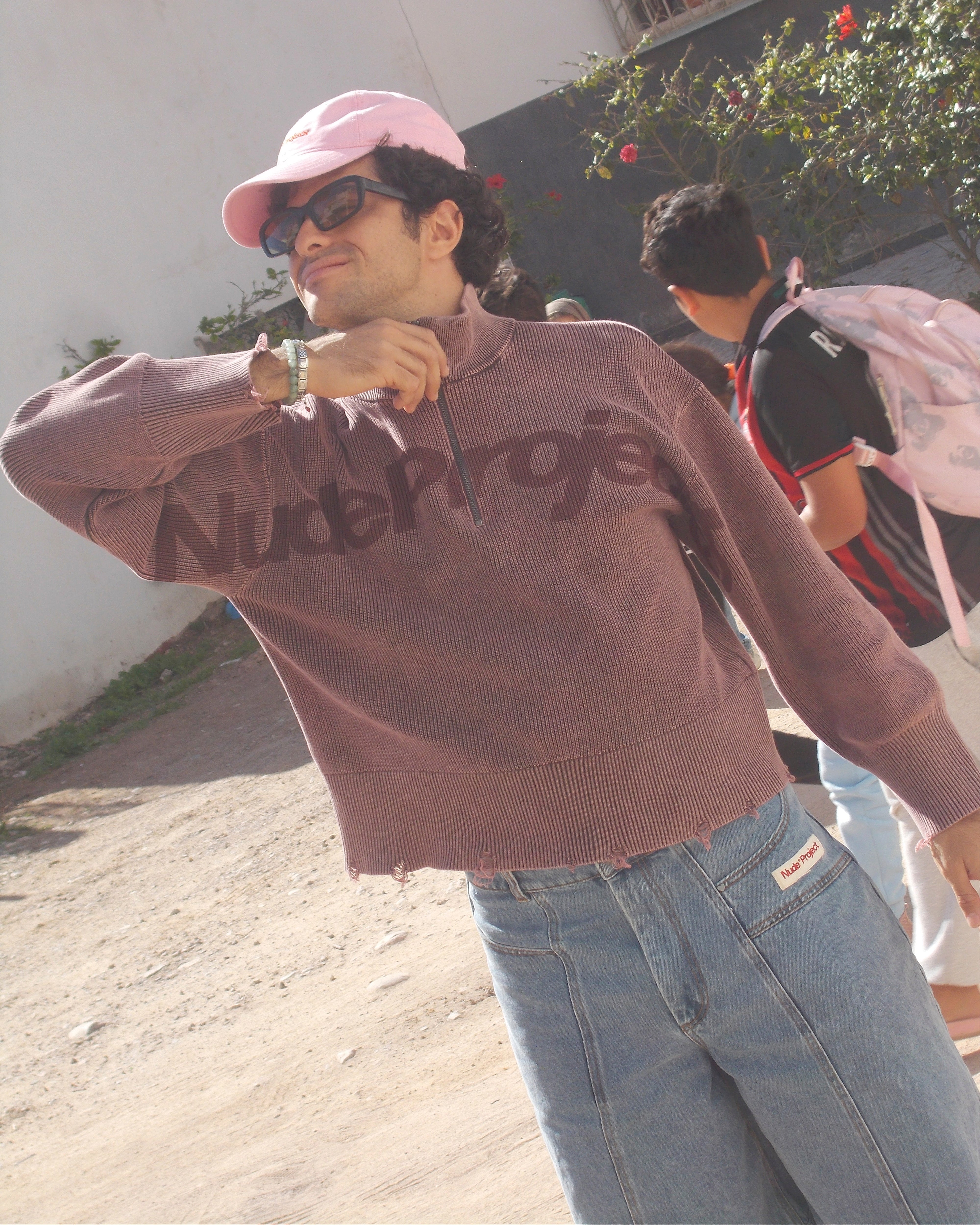 Beast Quarter-Zip Knit Brown