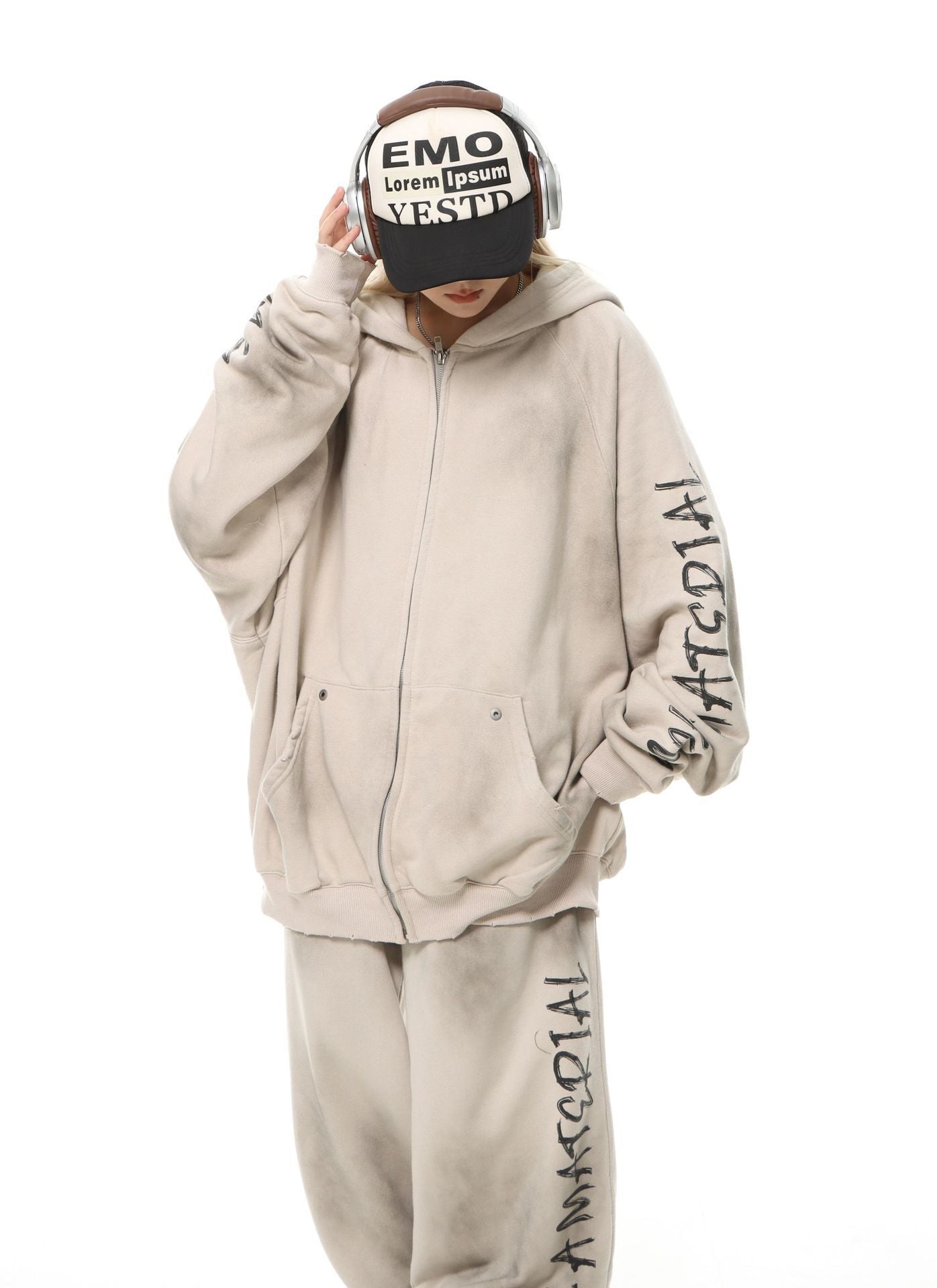 ※特別SALE価格【セットアップ／Unisex／送料無料】ダメージドルマンジップセットアップ mry001585