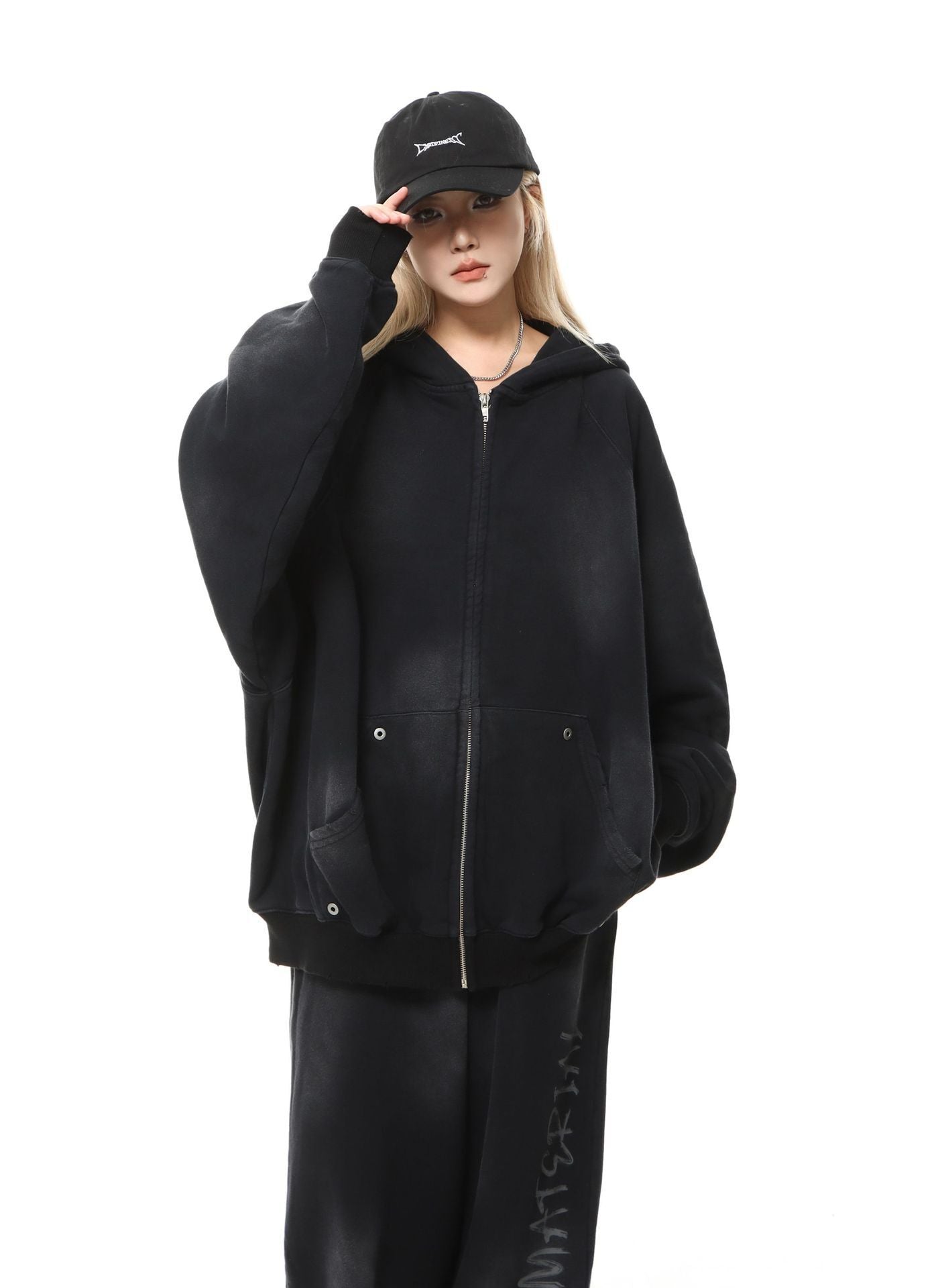 ※特別SALE価格【セットアップ／Unisex／送料無料】ダメージドルマンジップセットアップ mry001585