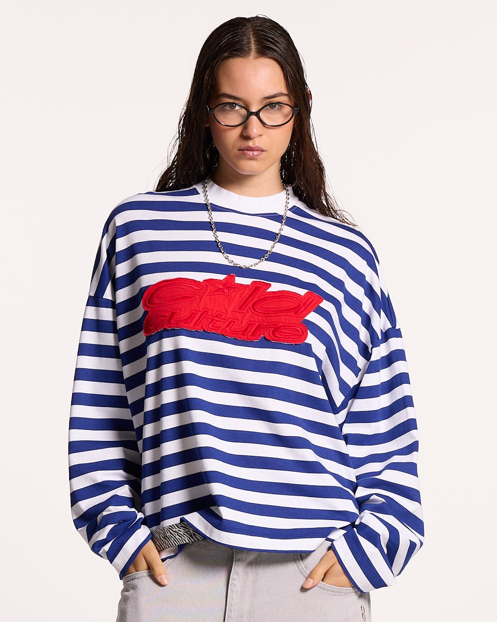 PARDON ME LONGSLEEVE WHITE & NAVY