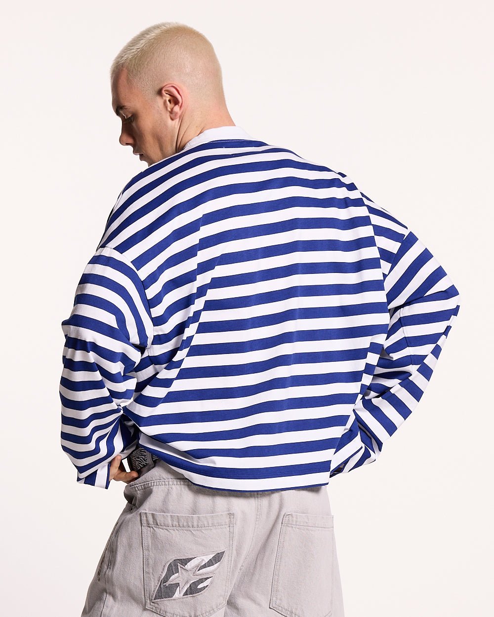 PARDON ME LONGSLEEVE WHITE & NAVY