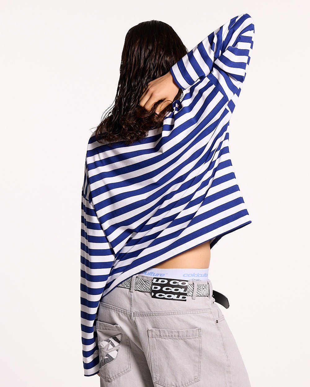 PARDON ME LONGSLEEVE WHITE & NAVY