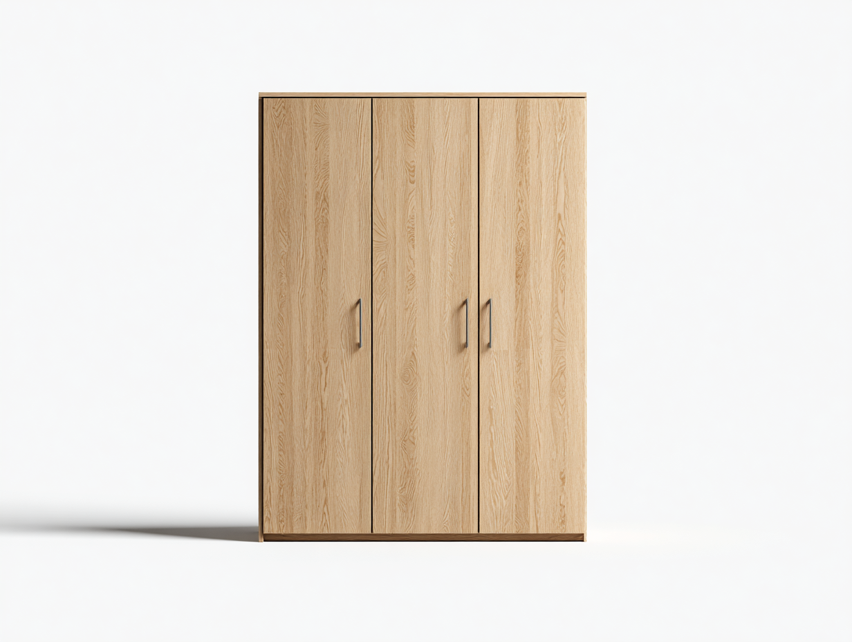 Armario 150x55x200 cm-madera-color roble-para dormitorio-diseño moderno con puertas-Casagoyard