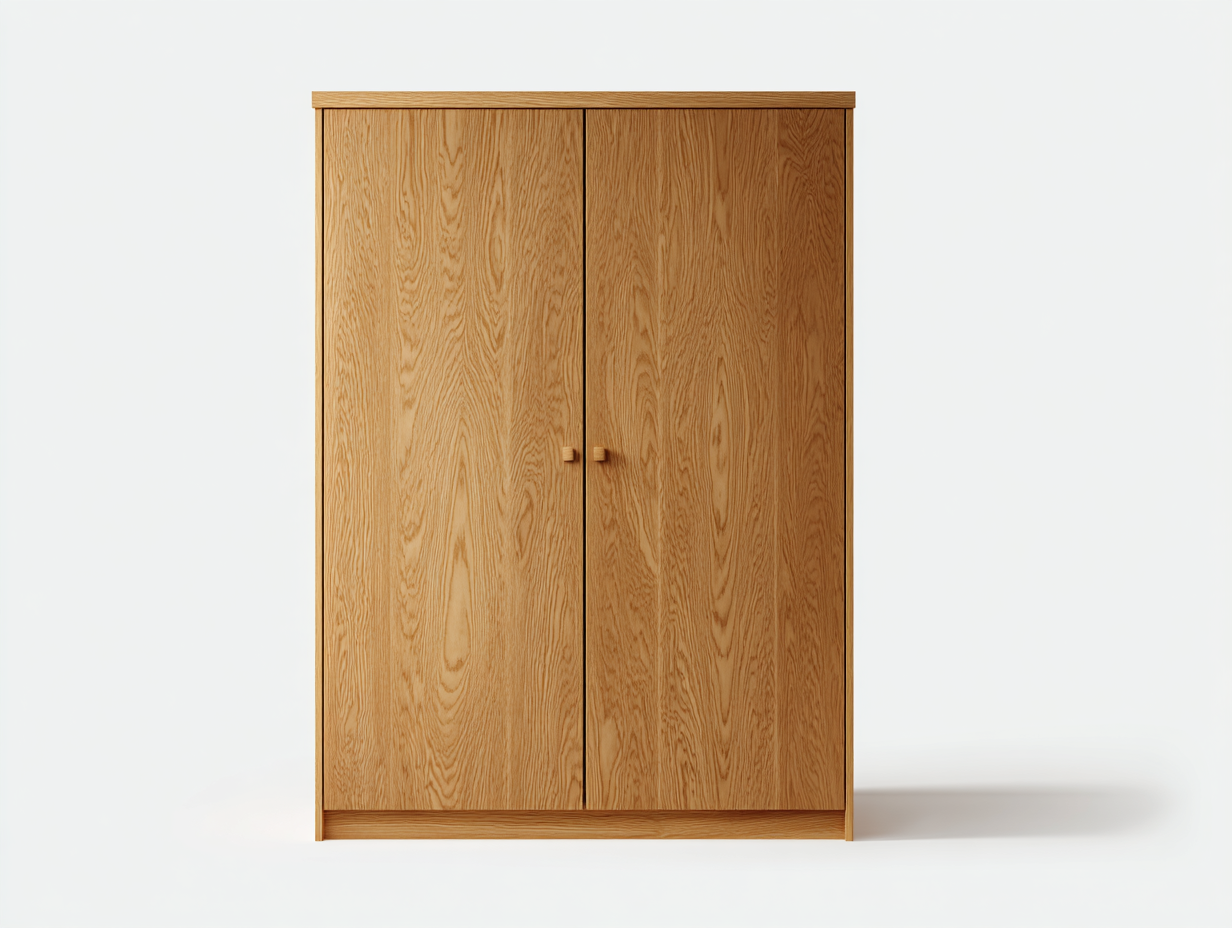 Armario 100x55x190 cm-madera-color roble-para dormitorio-diseño moderno con puertas-Casagoyard