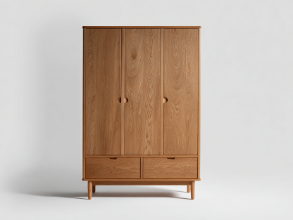 Armario 120x55x190 cm-madera-color roble-para dormitorio-diseño moderno con puertas y cajones-Casagoyard