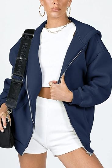 Women's 2026 Zip Up Y2K Hoodies Casual Long Sleeve Sweatshirts Fall Spring Track Jackets with Pockets