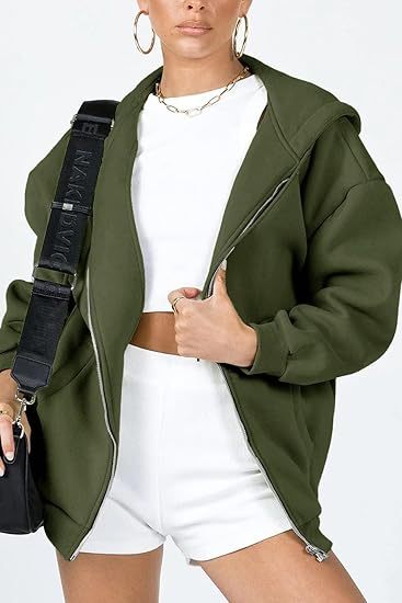 Women's 2026 Zip Up Y2K Hoodies Casual Long Sleeve Sweatshirts Fall Spring Track Jackets with Pockets