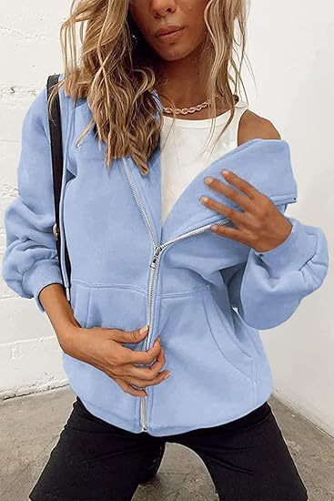 Women's 2026 Zip Up Y2K Hoodies Casual Long Sleeve Sweatshirts Fall Spring Track Jackets with Pockets