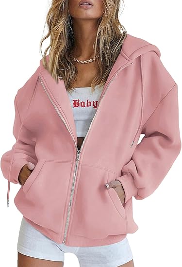 Women's 2026 Zip Up Y2K Hoodies Casual Long Sleeve Sweatshirts Fall Spring Track Jackets with Pockets