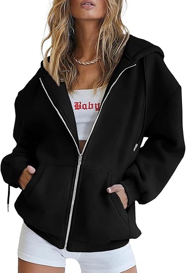 Women's 2026 Zip Up Y2K Hoodies Casual Long Sleeve Sweatshirts Fall Spring Track Jackets with Pockets
