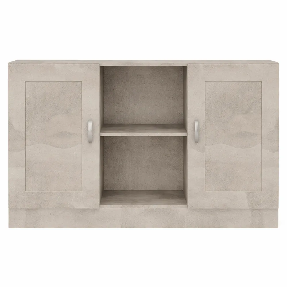 Credenza in Effetto Cemento Legno Multistrato 120x30,5x70 cm