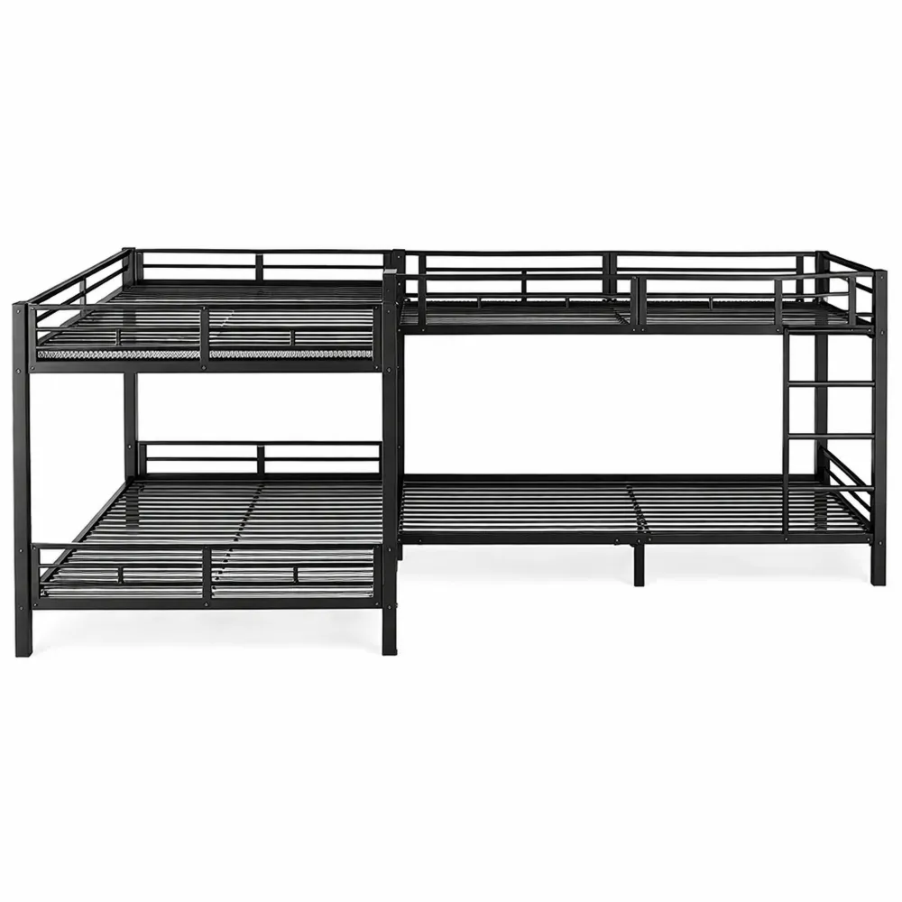 Letto a castello in ferro con rete a doghe e scala