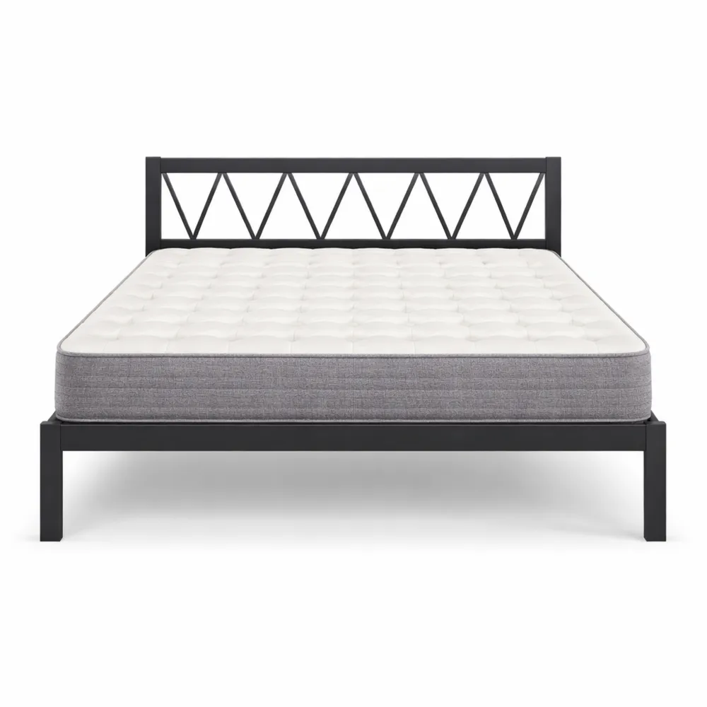 Struttura Letto Una Piazza e Mezza in Legno con Testiera e Spazio di Archiviazione