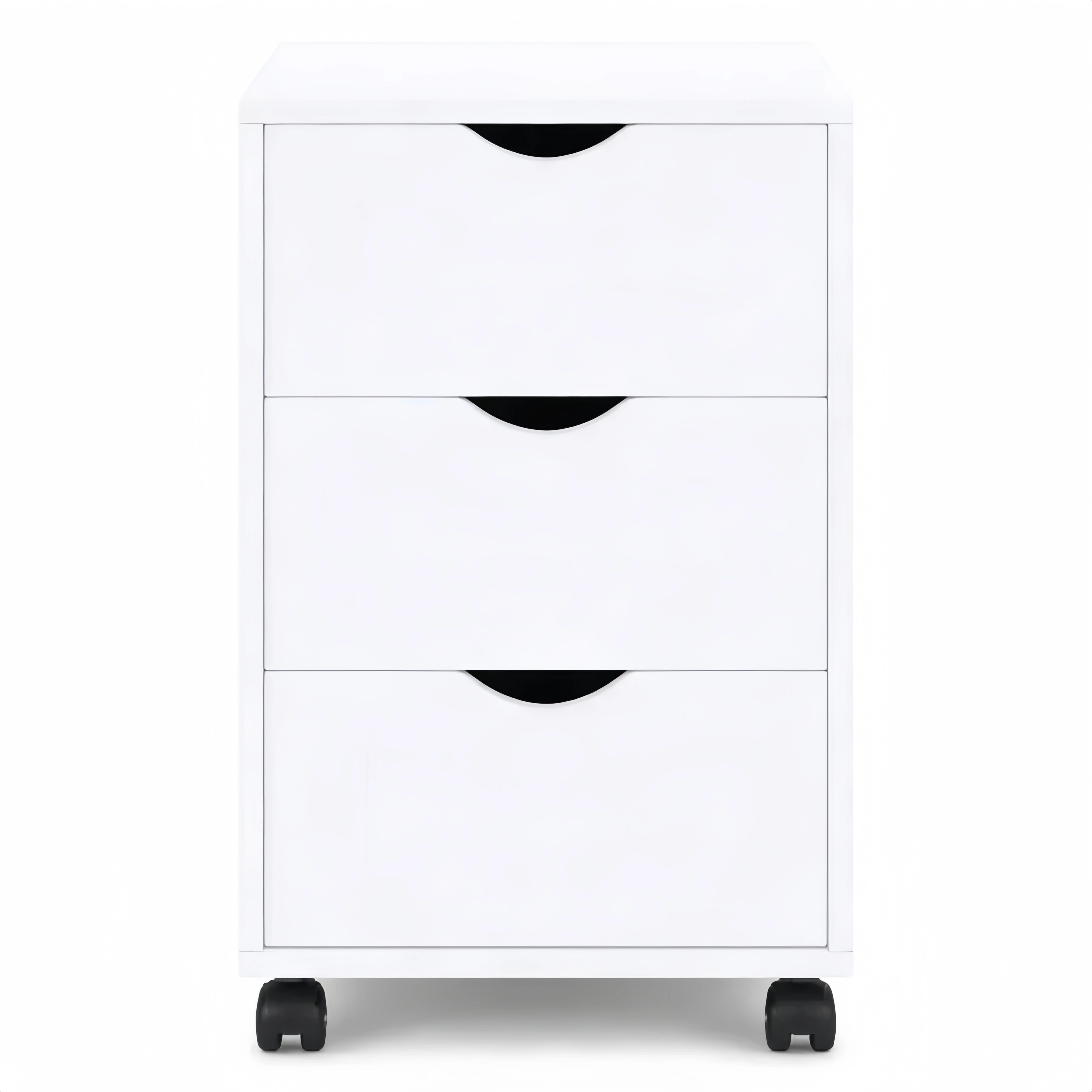 Caisson de rangement mobile avec roulettes, 33x45x60 cm, blanc