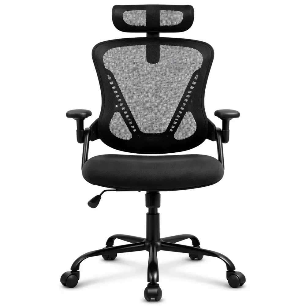 Chaise de Bureau Ergonomique Noire avec Accoudoirs Ajustables