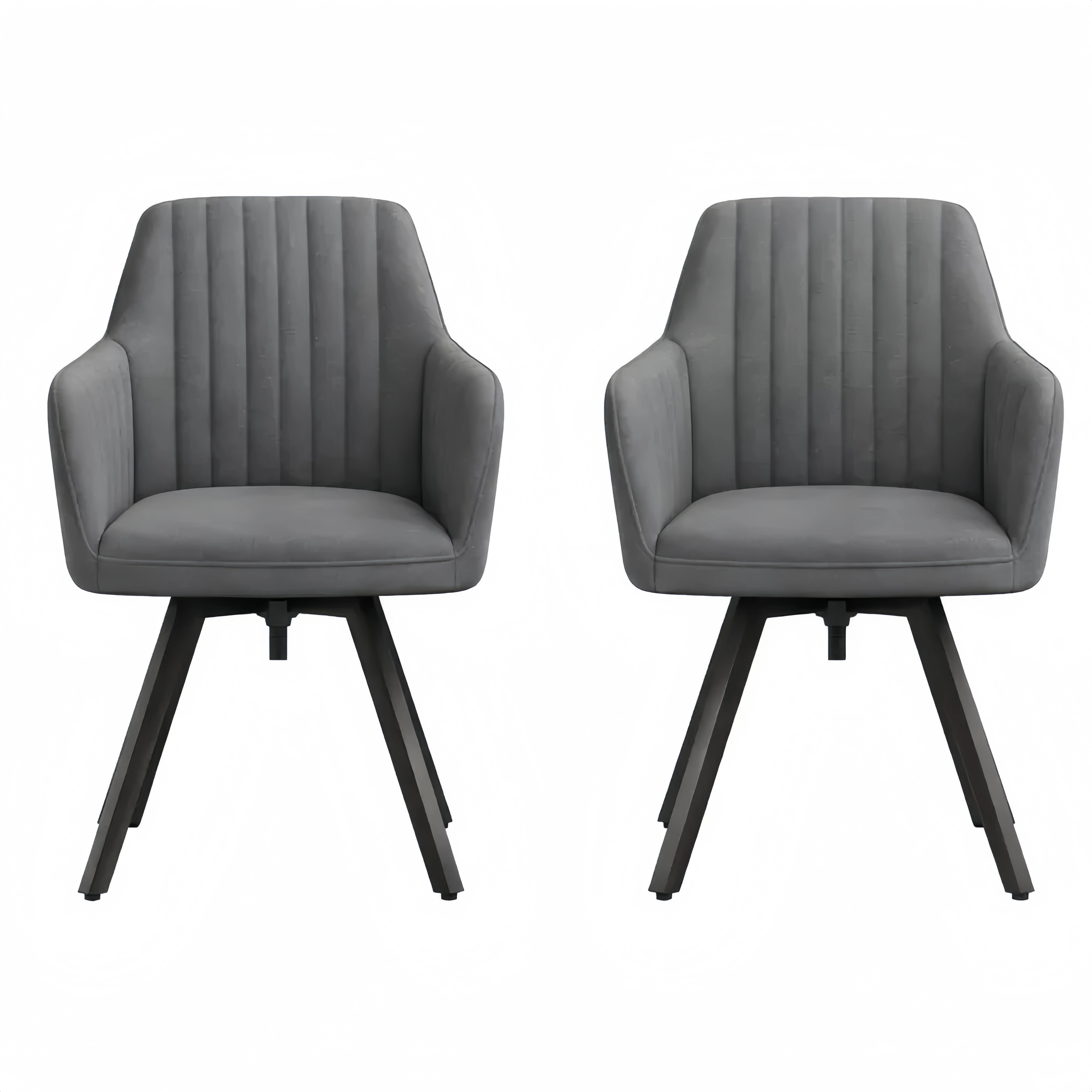 Ensemble de 2 chaises pivotantes en velours avec accoudoirs pour salon