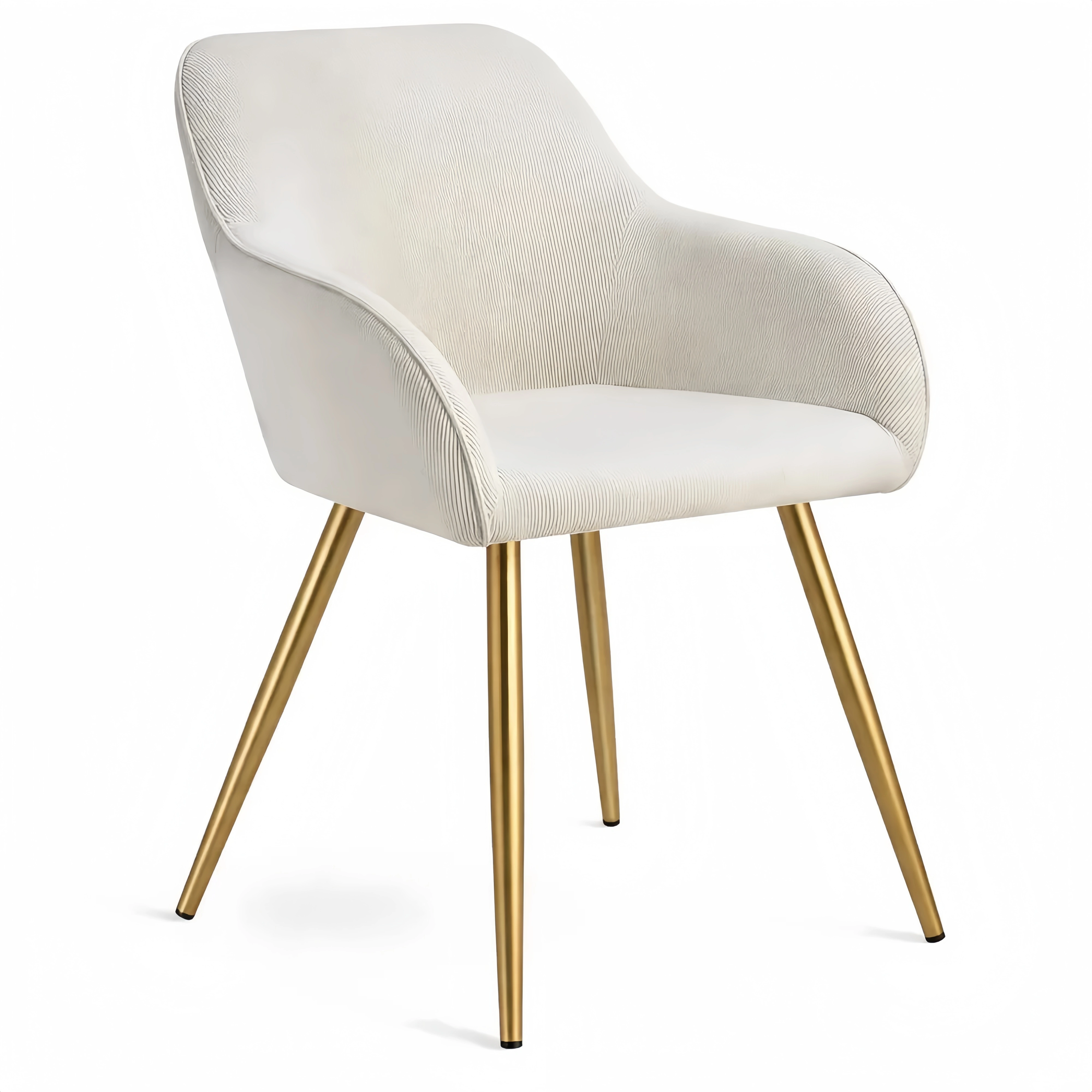 Ensemble de 4 chaises de salle à manger modernes en velours côtelé avec accoudoirs