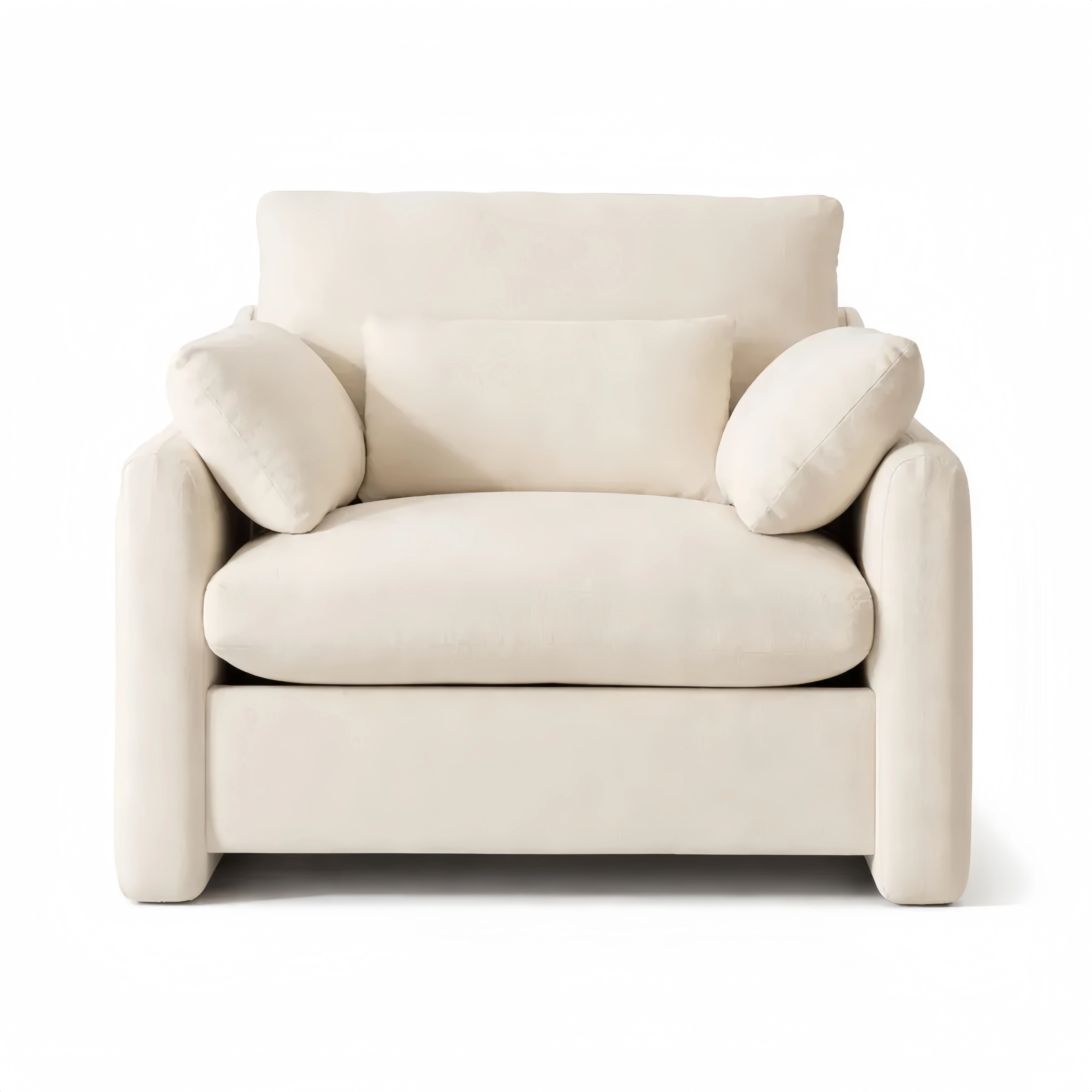 Fauteuil Relax XL avec Accoudoirs Amovibles et Coussin Beige