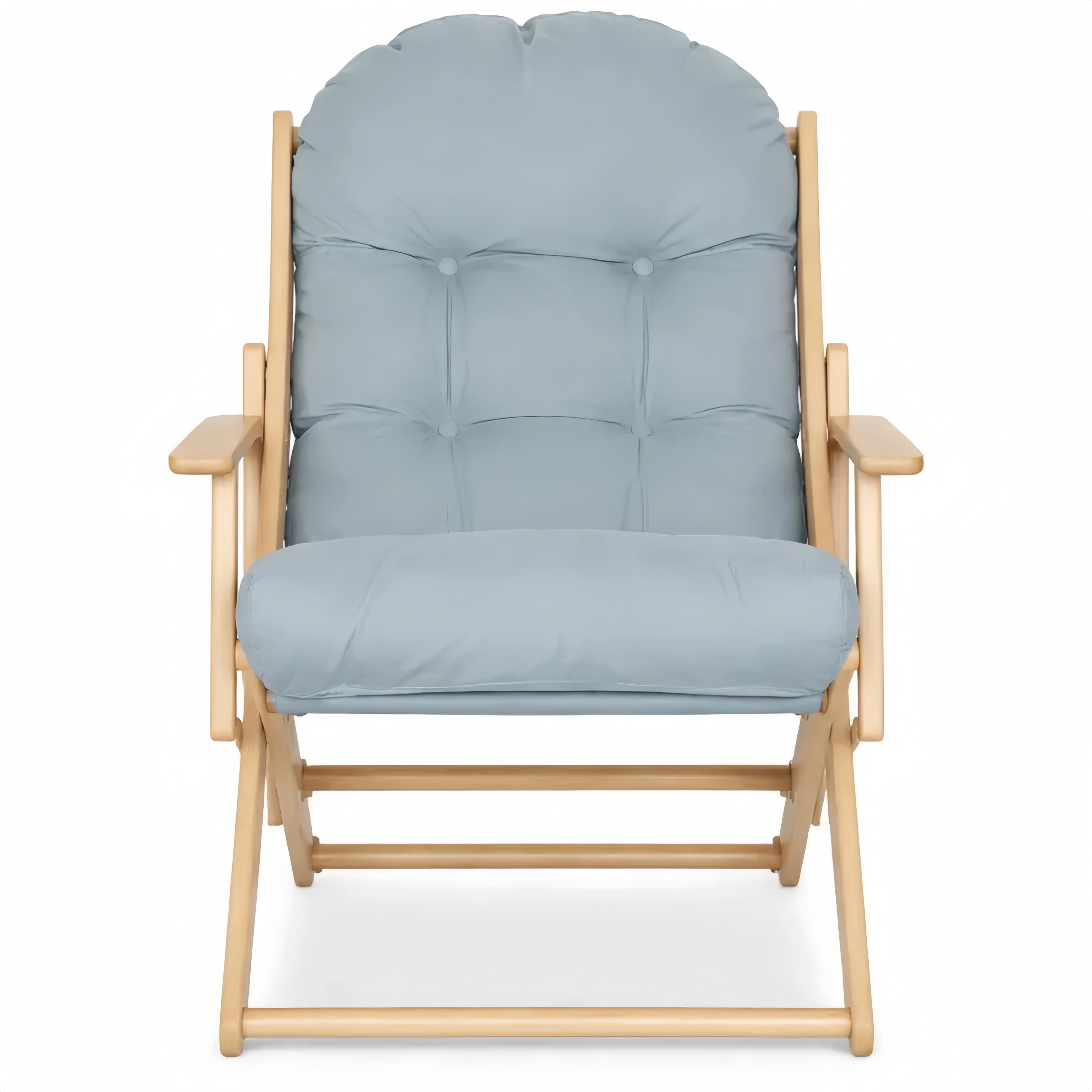 Chaise de Salon Pliable Inclinable avec Coussin Gris