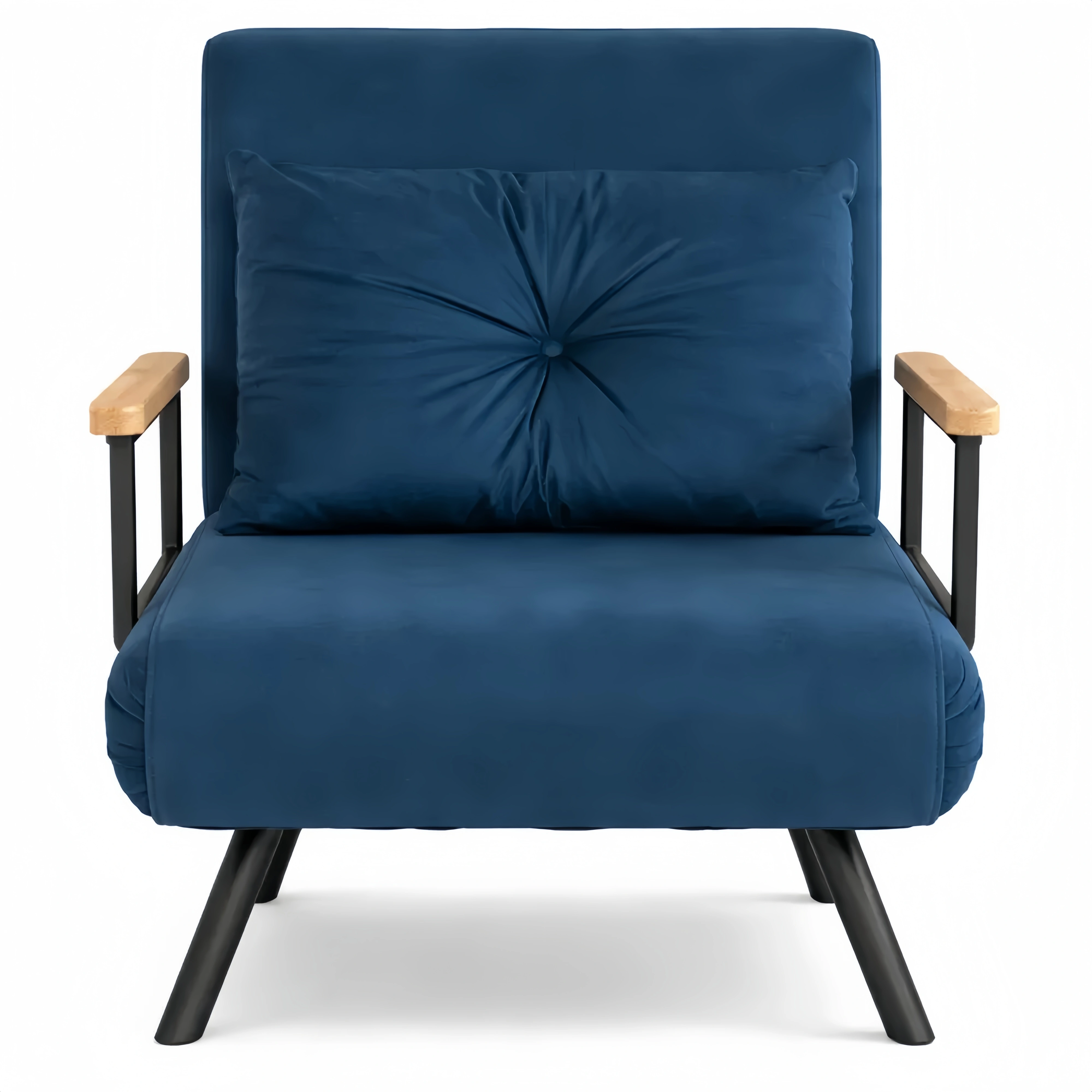 Fauteuil-lit 1 Place Réglable avec Coussin en Velours pour Salon