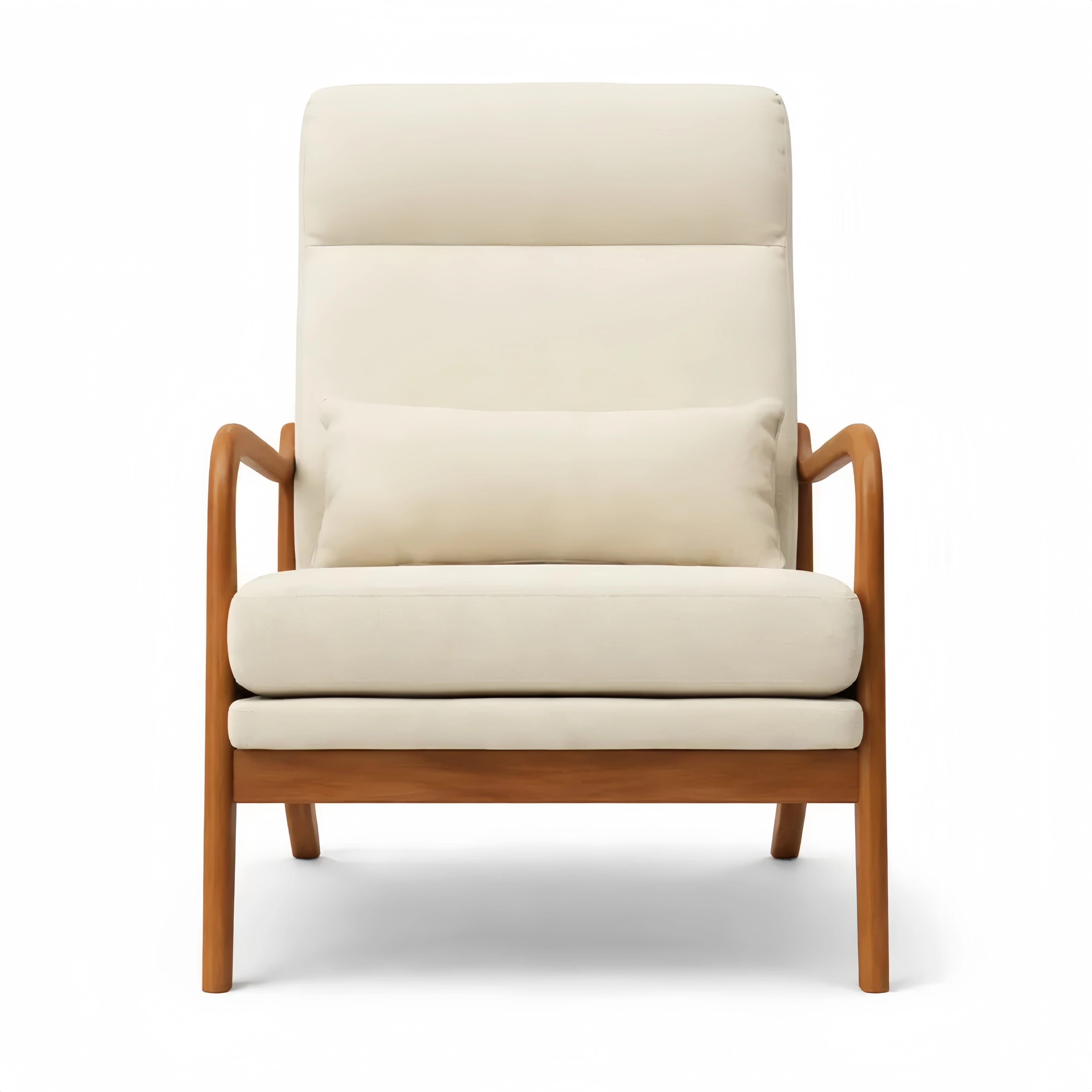 Fauteuil Relax en Bois Massif avec Dossier Haut pour Intérieur